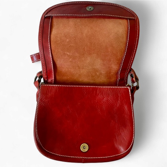 🇮🇹 I Medici Firenze Italian Leather Saddle Bag Crossbody Classic Minimalist - Picture 5 of 17